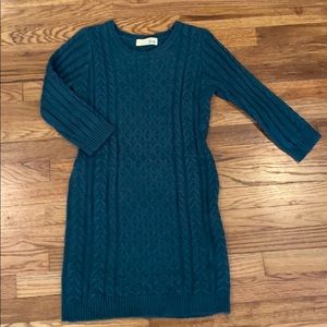 Dark green sweater dress